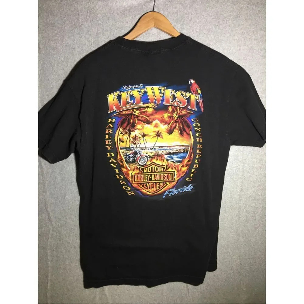Mens Harley Davidson Tee Shirt Key West Florida Colorful Biker Motorcycle - Picture 7 of 7